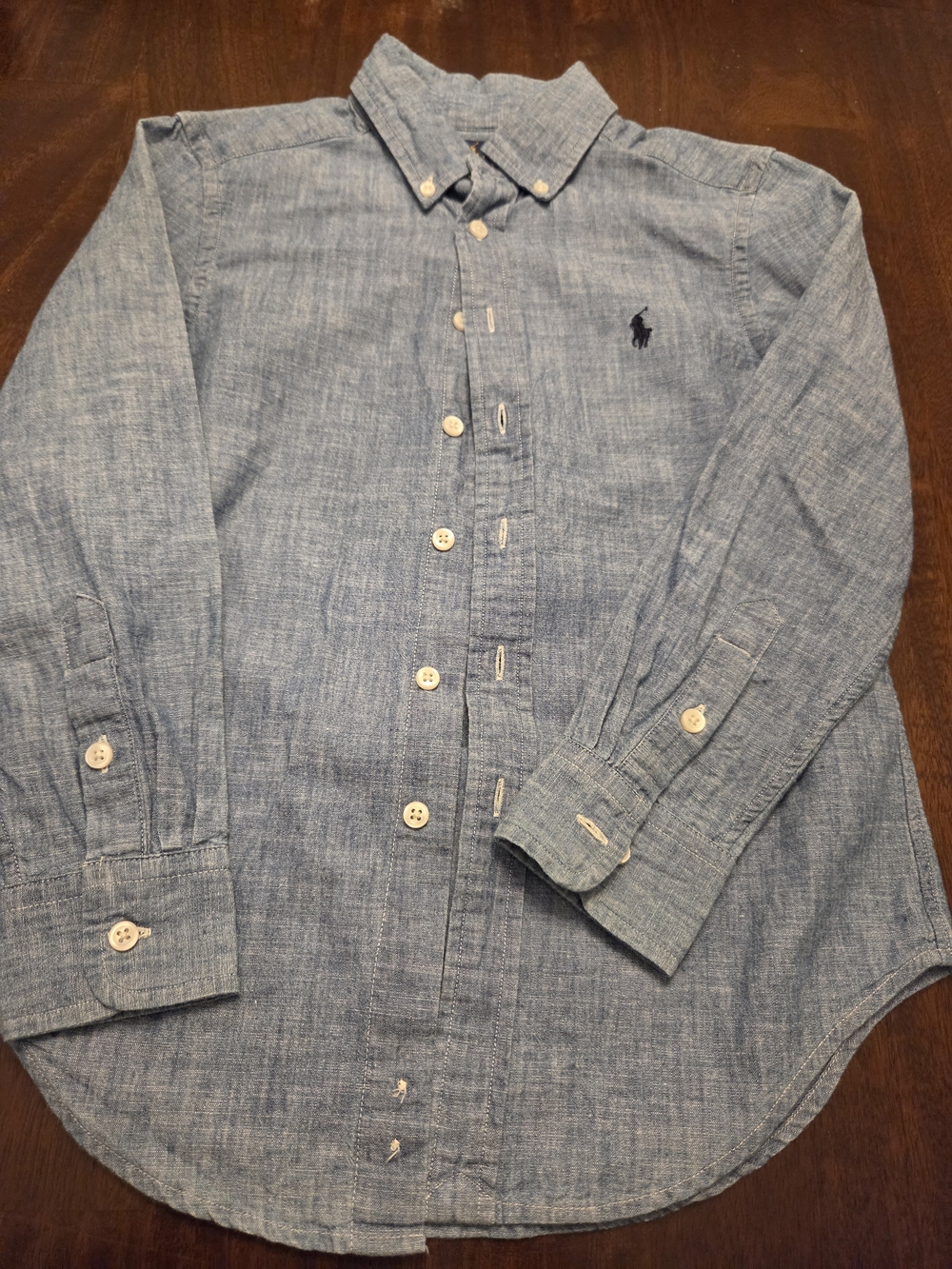 Polo by Ralph Lauren Blue Boys Linen-Blend Button-Down Shirt